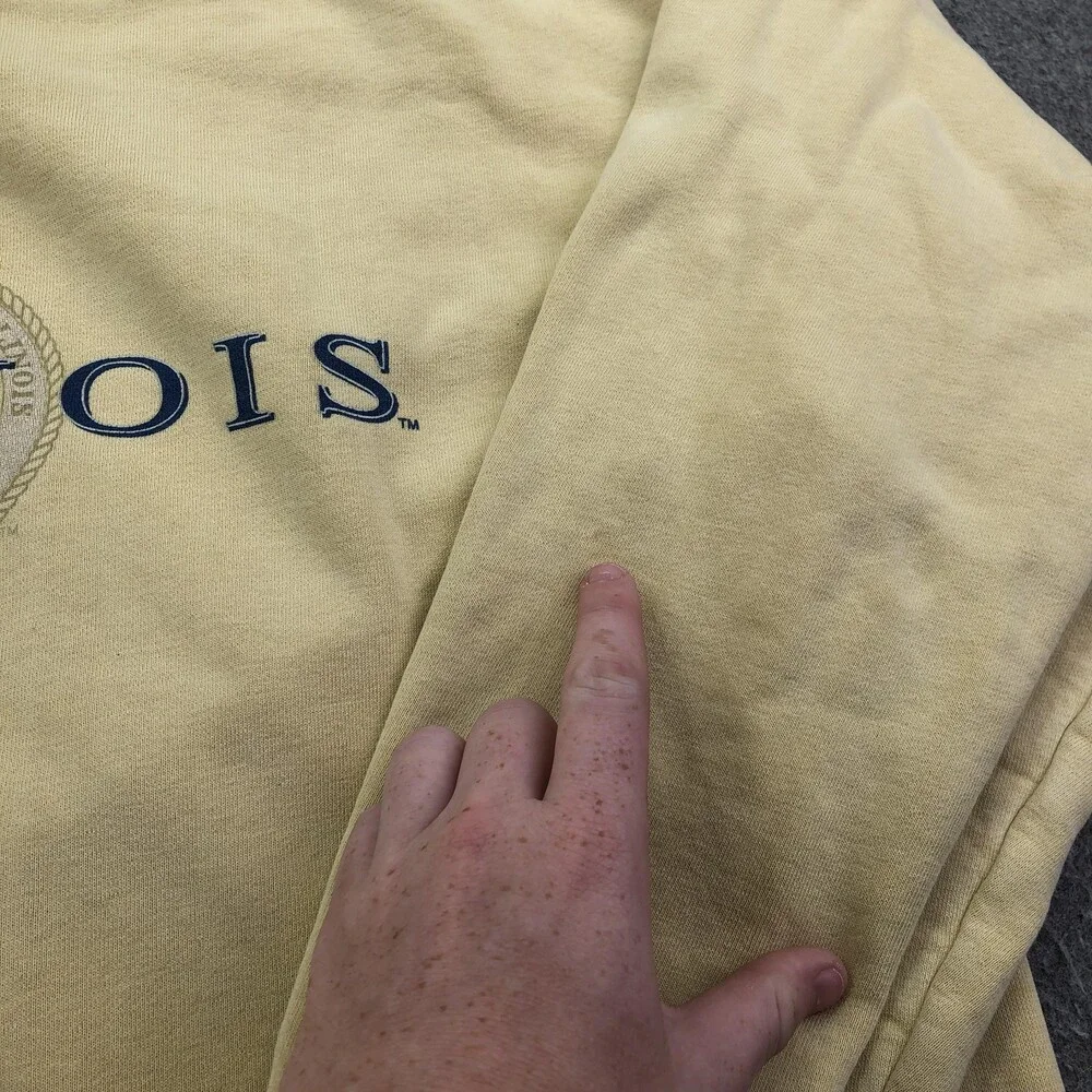Vintage Illinois Fighting Illini Sweatshirt Mens Large Yellow JanSport Crewneck